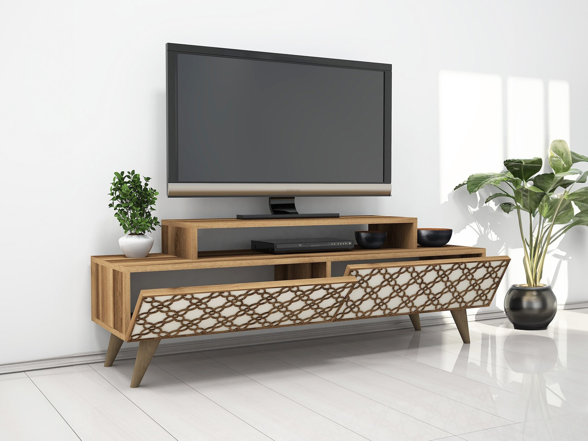 Mueble TV Kailua 160 (Nuez + Crema)