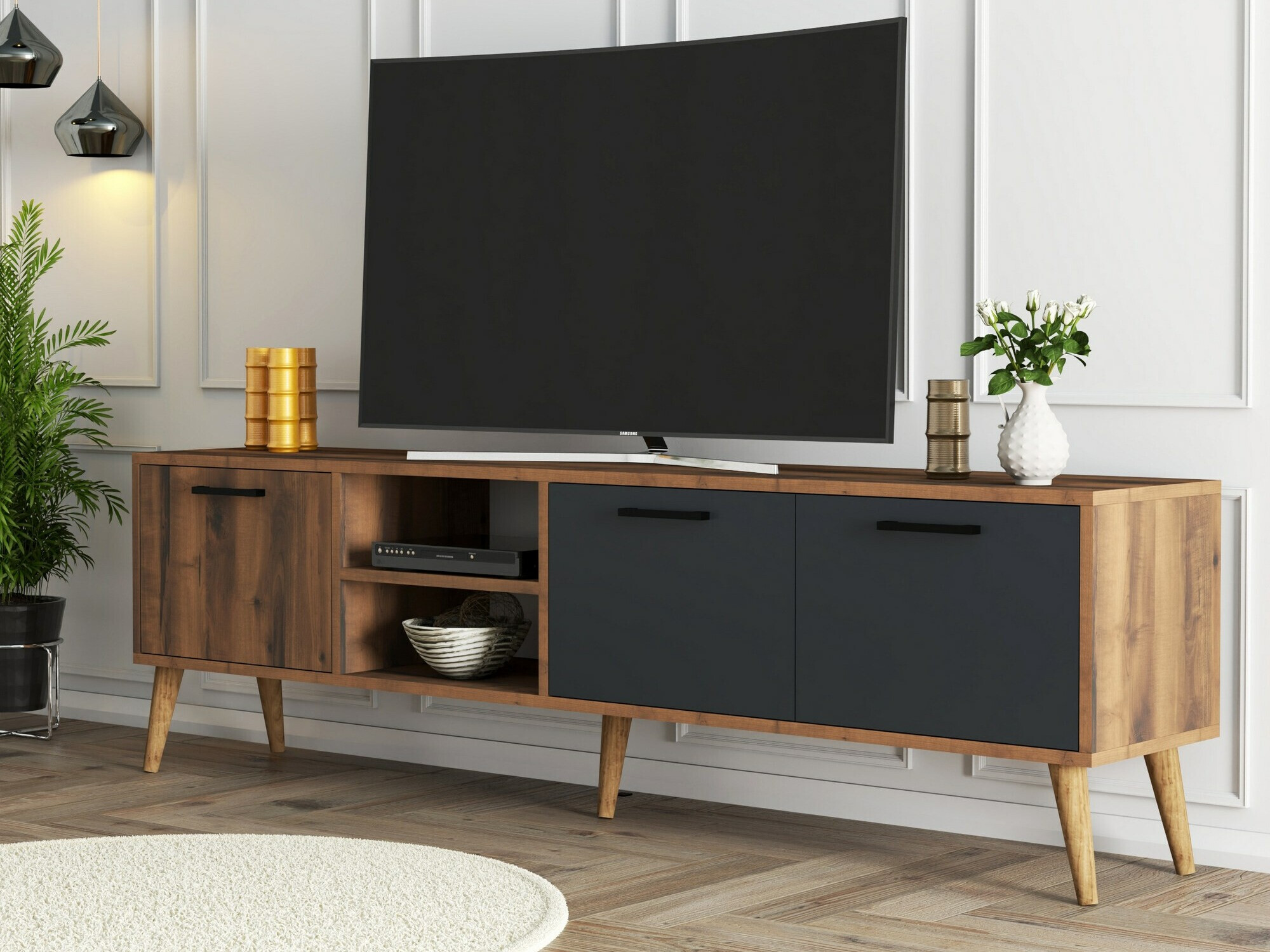 Mueble TV Nolcava 103 (Nogal + Antracita)