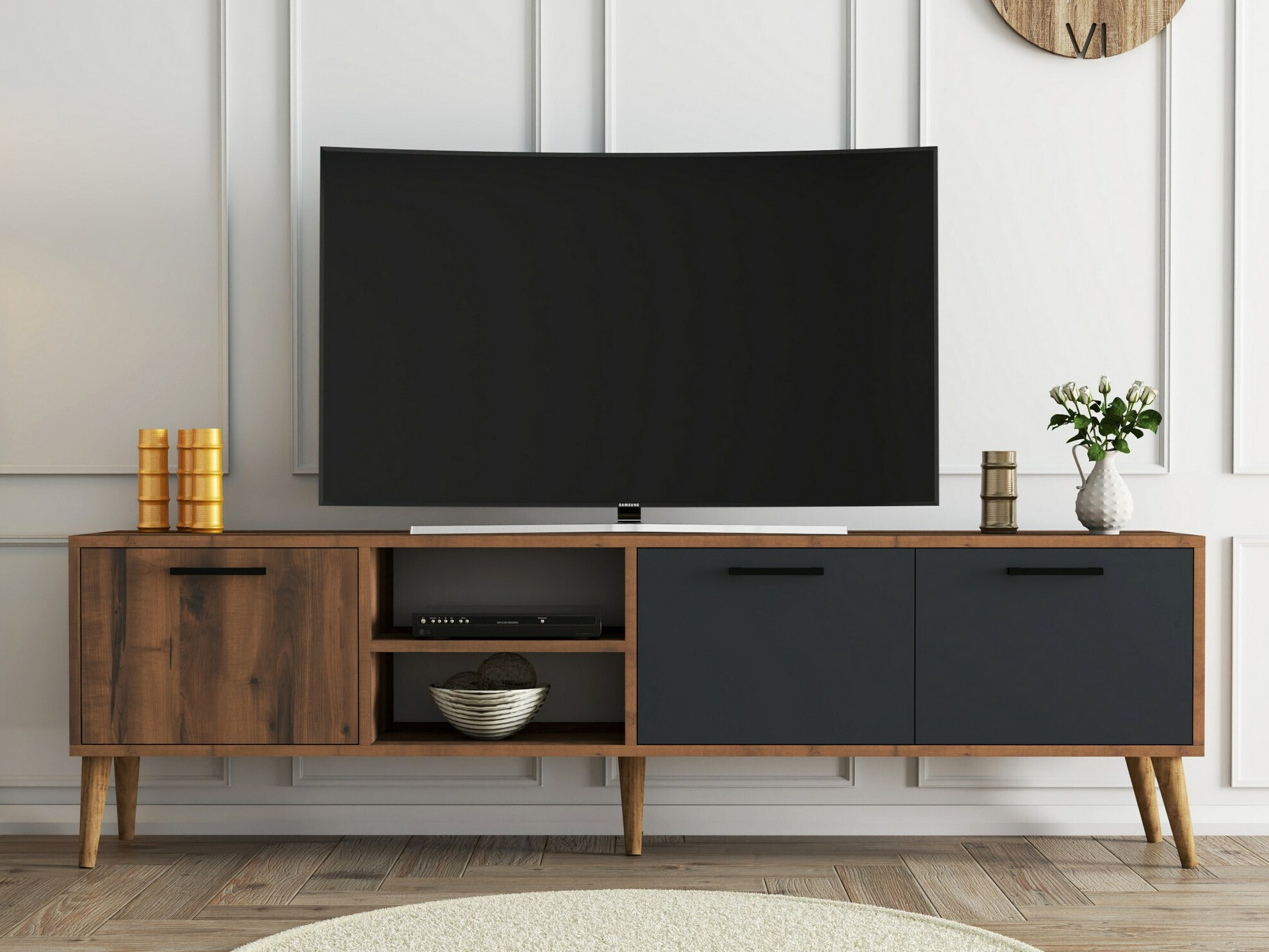Mueble TV Nolcava 103 (Nogal + Antracita)