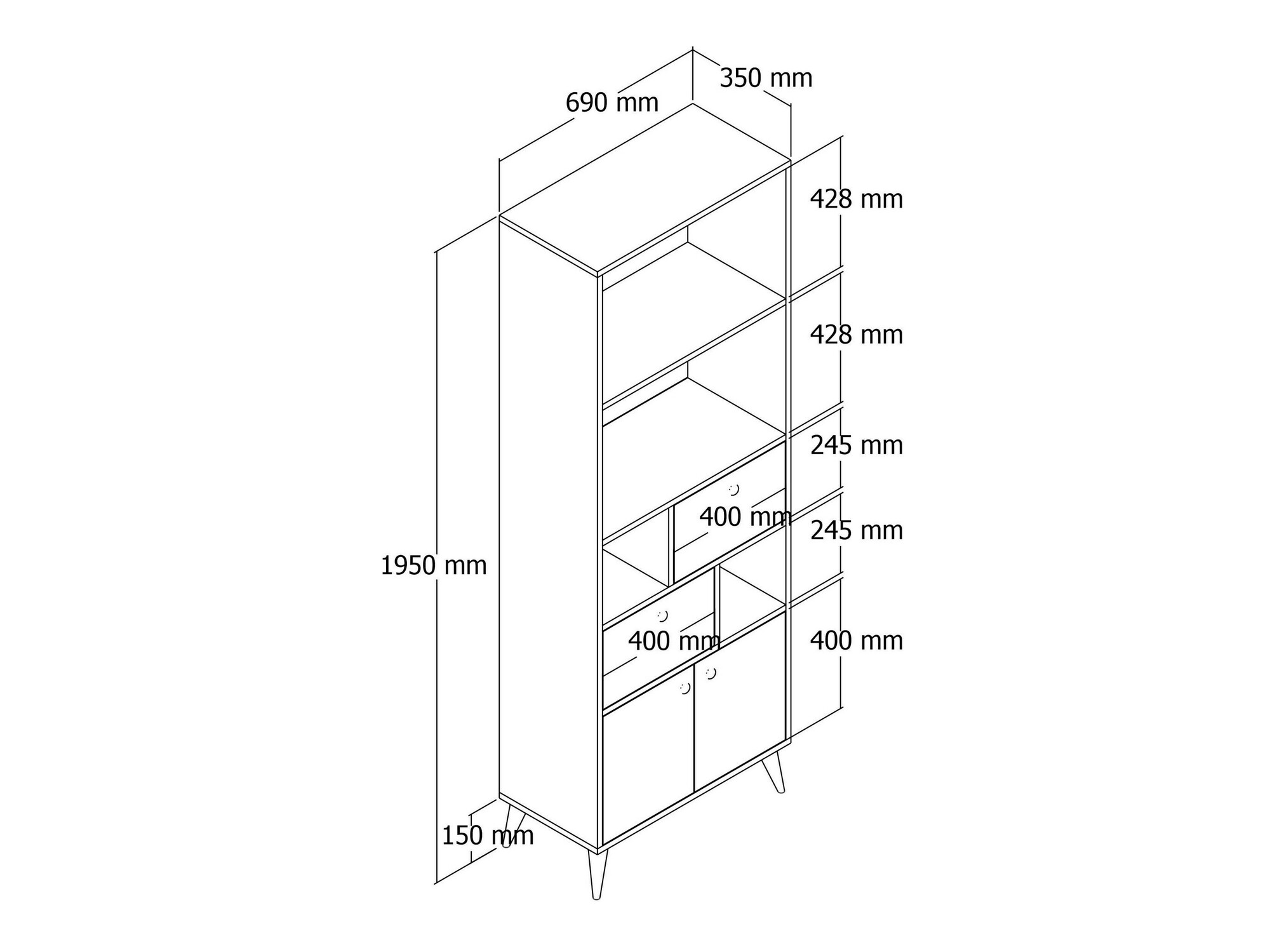 Estantería Kailua 1737 (Roble)