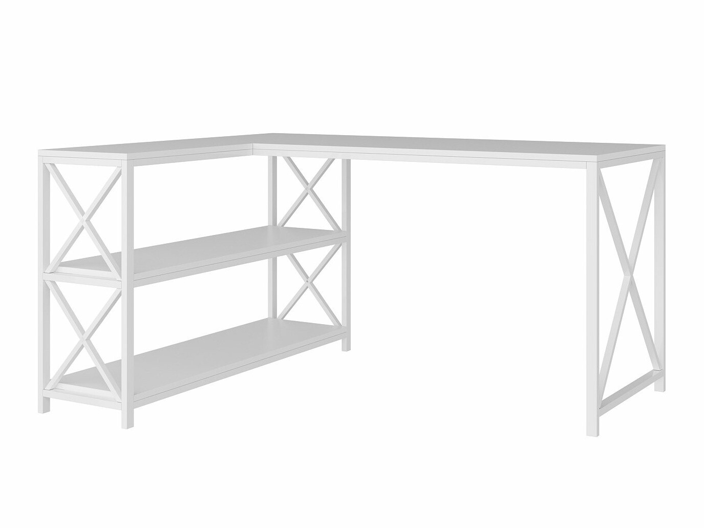 Mesa de ordenador esquinera Kailua 1734 (Blanco)