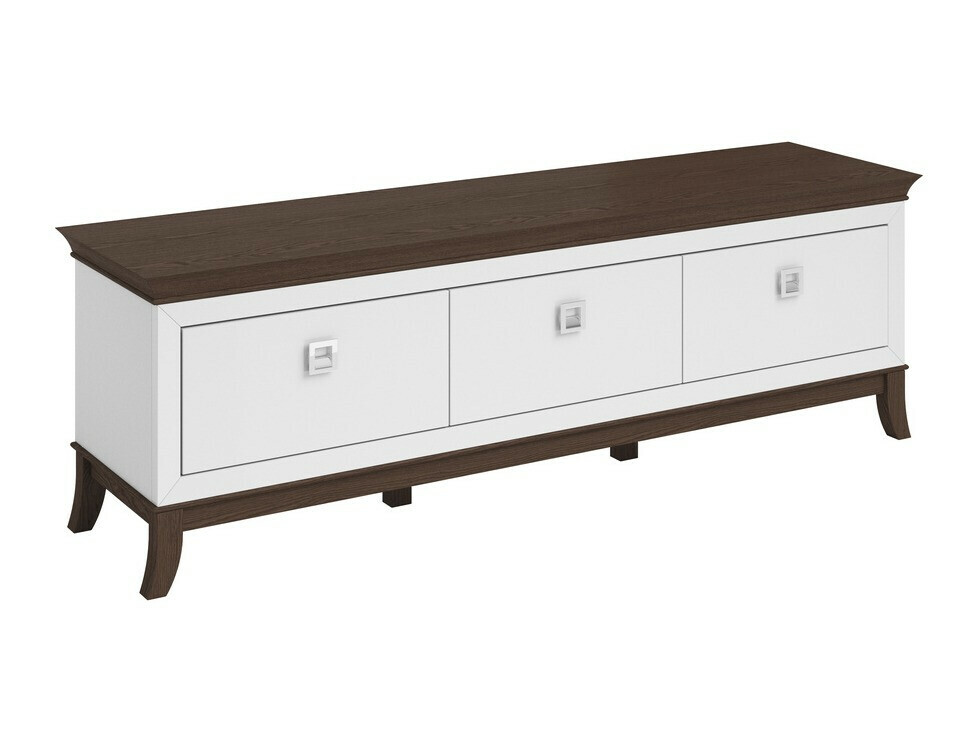 Mueble TV Austin BA102 (Blanco brillante + Roble oscuro)