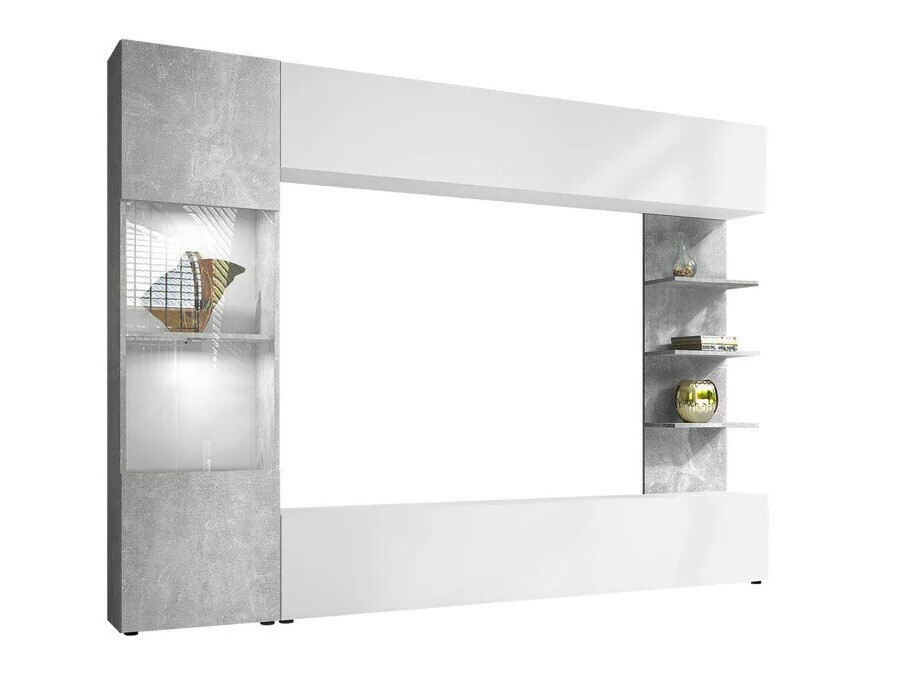 Conjunto de salón Comfivo 210 (Blanco + Hormigón)