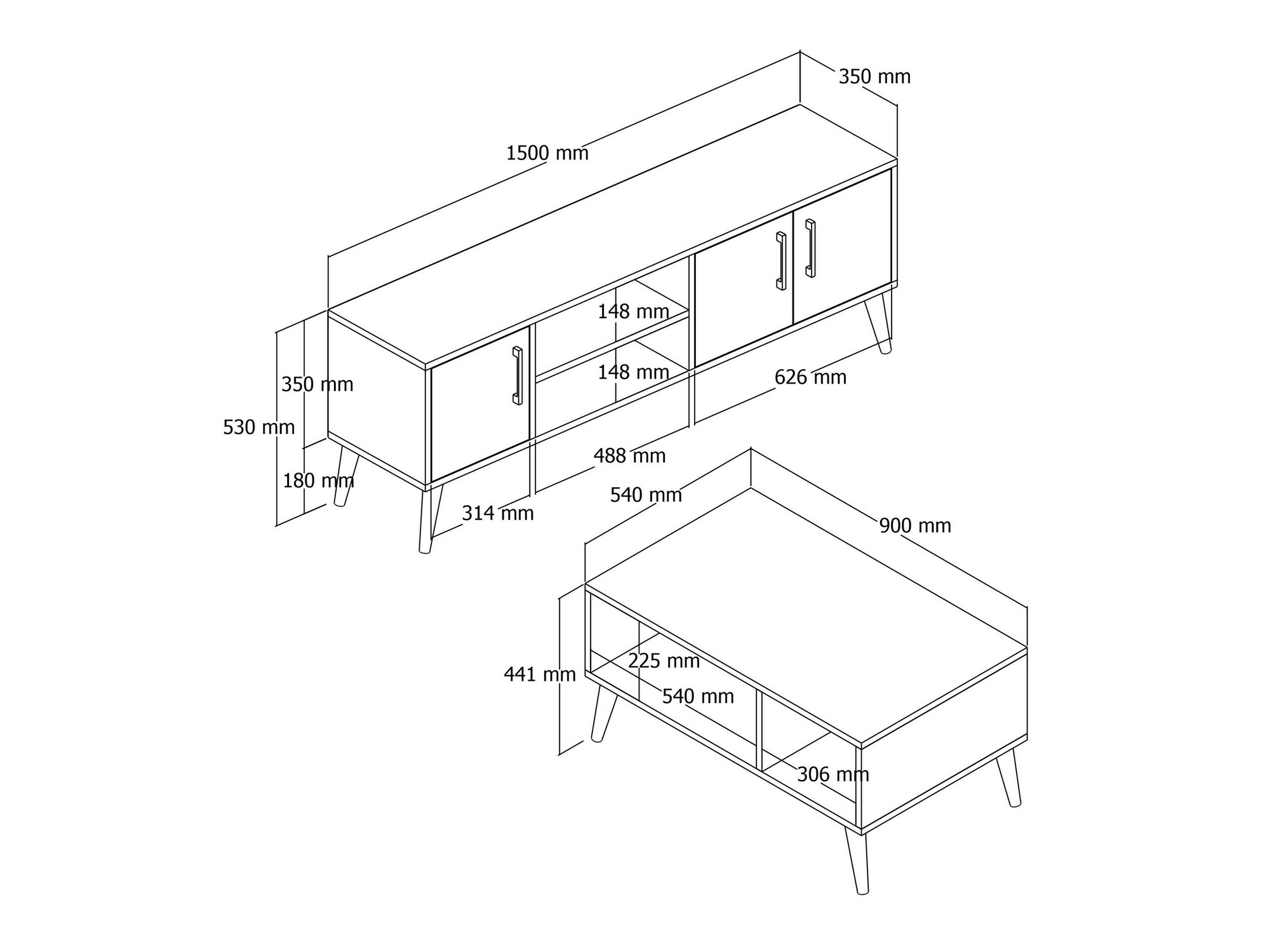 Conjunto de salón Nolcava 116 (Nogal)