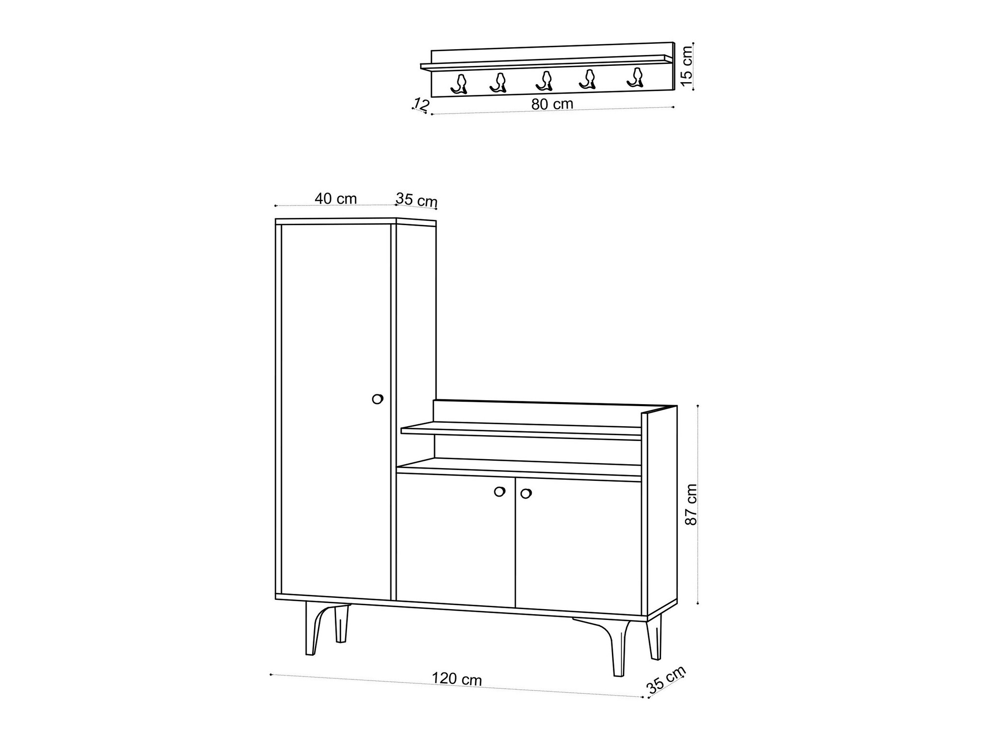 Conjunto para recibidor Sonliro 120