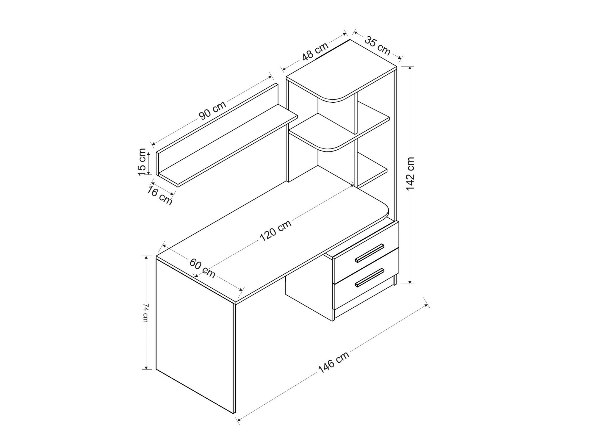 Mesa de oficina Kailua 1799