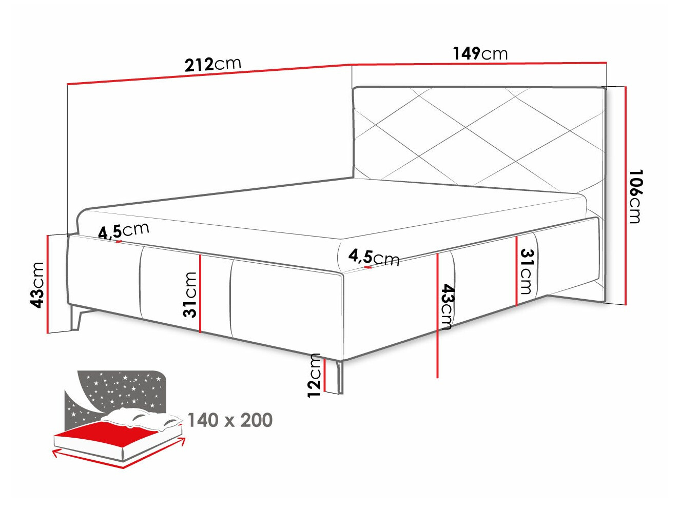 Cama ComfiDream 186 (Breeze 01)