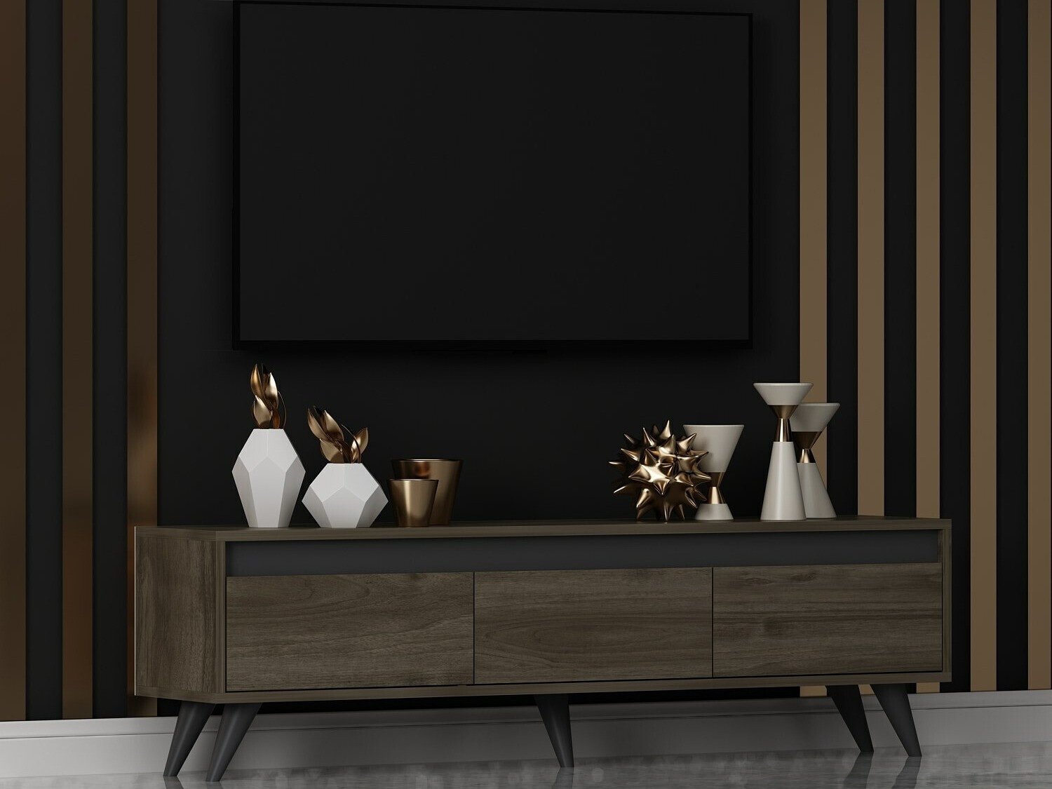 Mueble TV Kailua 1956 (Nogal + Antracita)