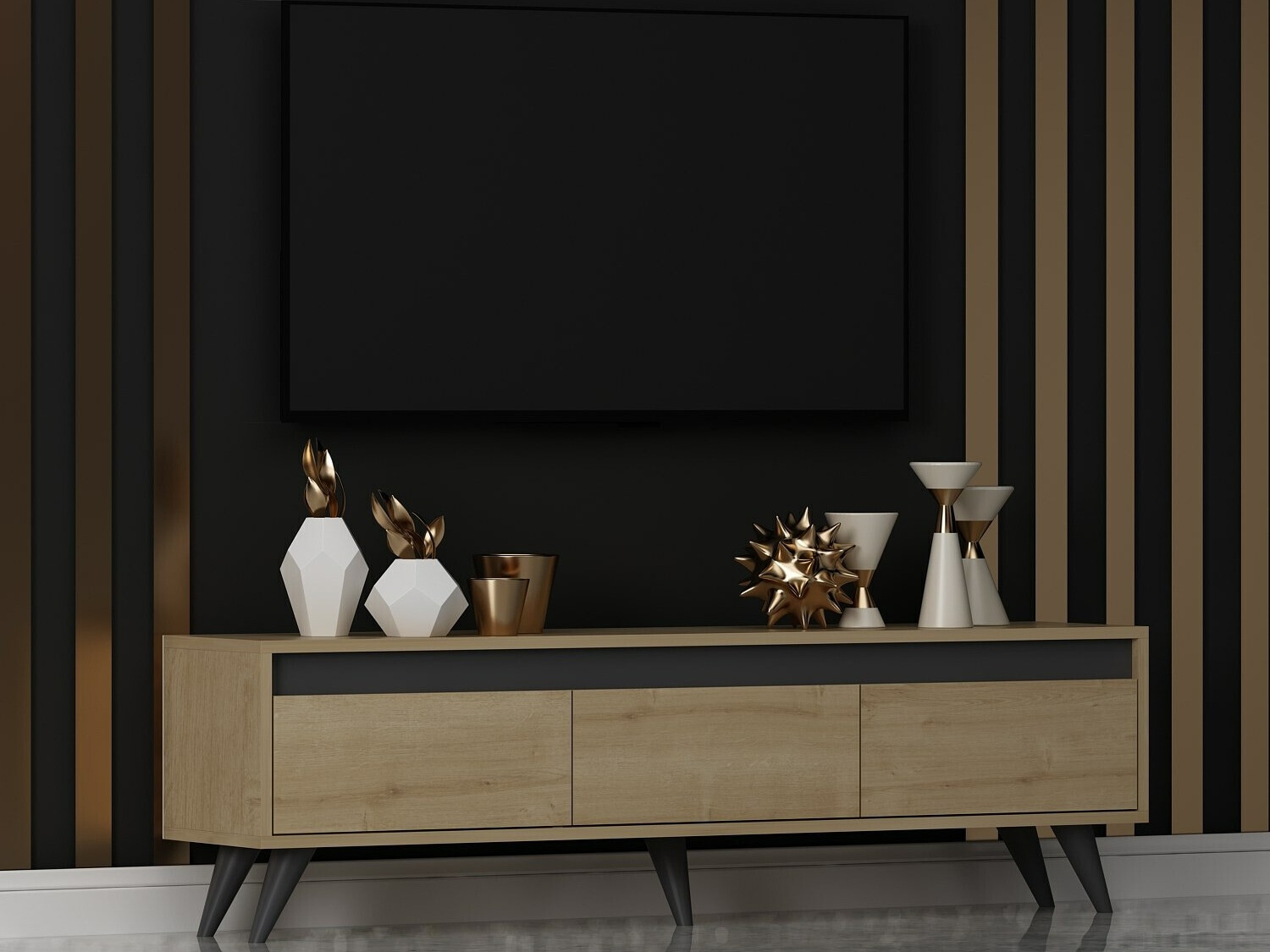 Mueble TV Kailua 1956 (Roble + Antracita)