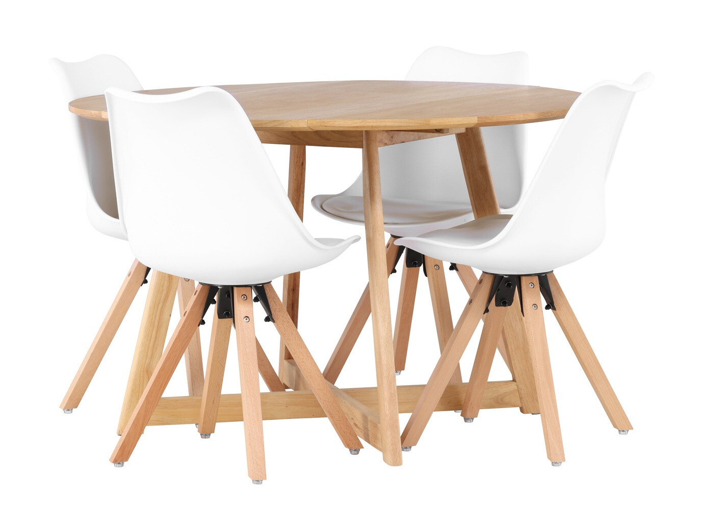 Conjunto de mesas y sillas para comedor Dallas 4323 (Blanco + Luminoso madera)