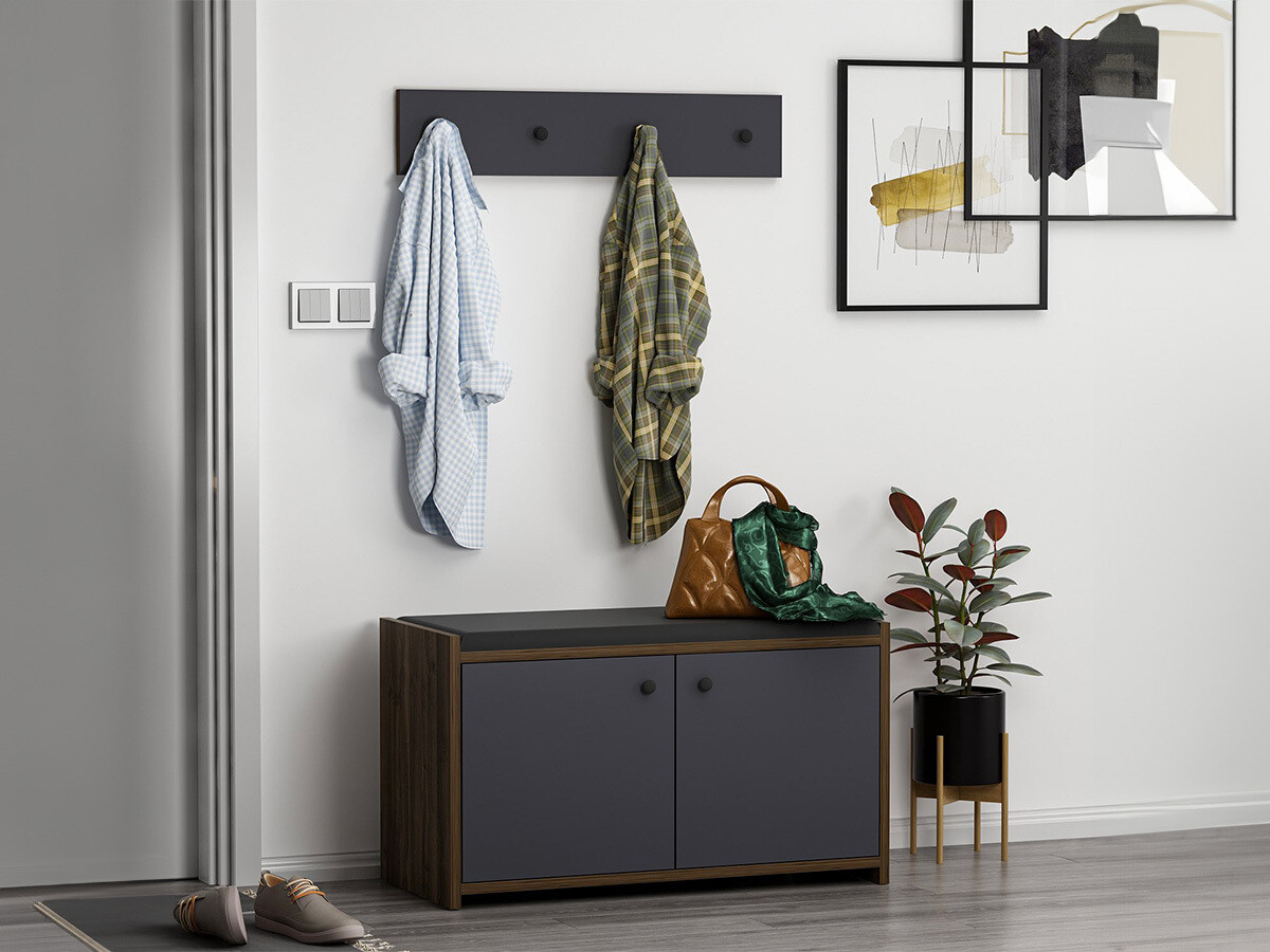 Conjunto para recibidor Kailua 1765 (Antracita + Madera oscura)