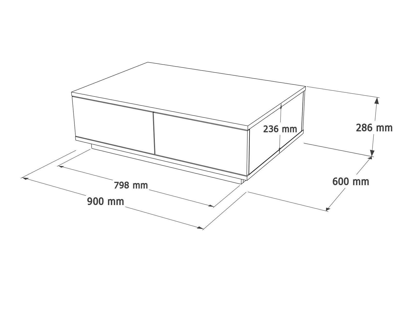 Mesa de centro Kailua 2426 (Blanco + Pino)