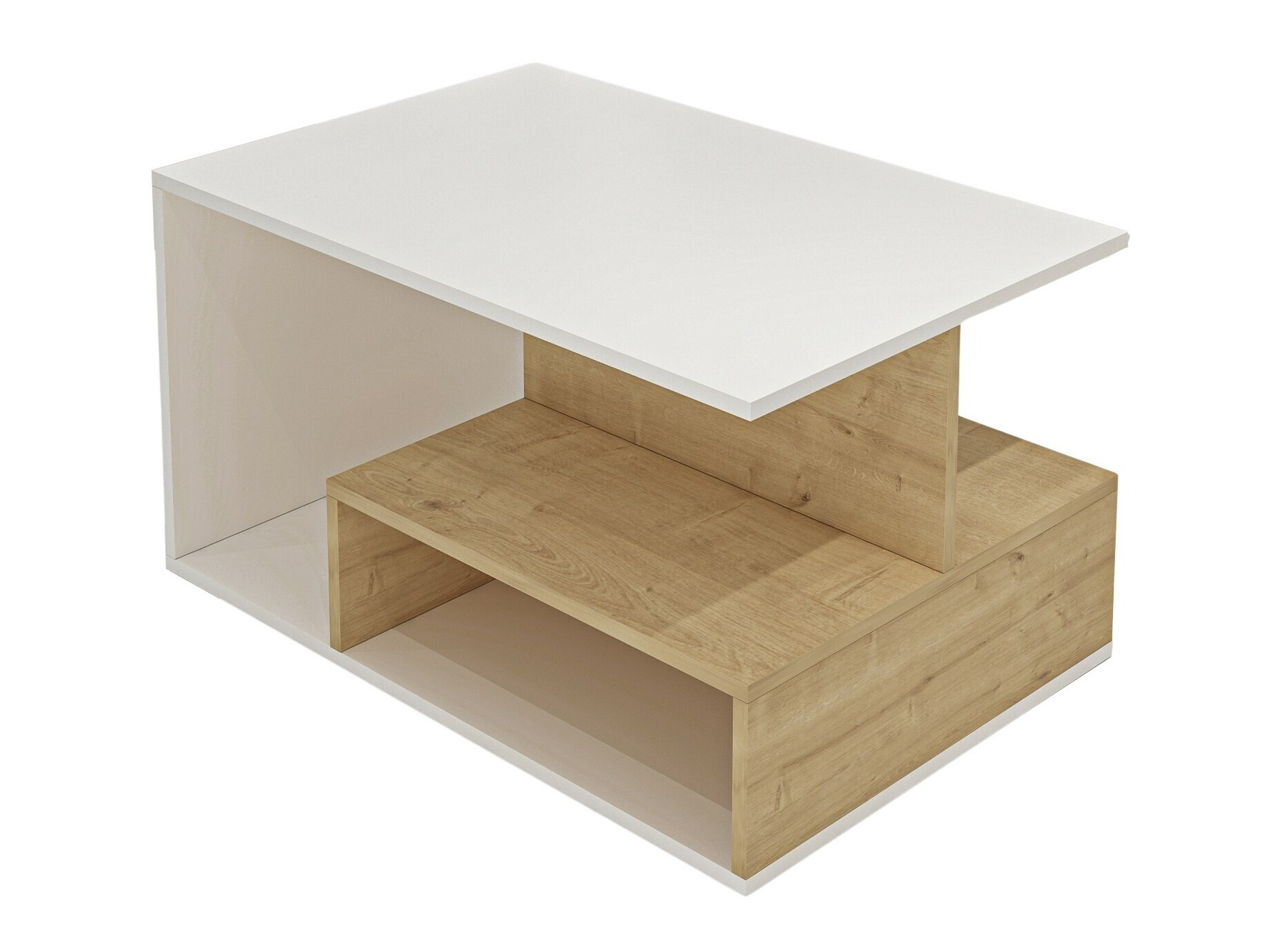 Mesa de centro Kailua 1810 (Blanco + Roble)