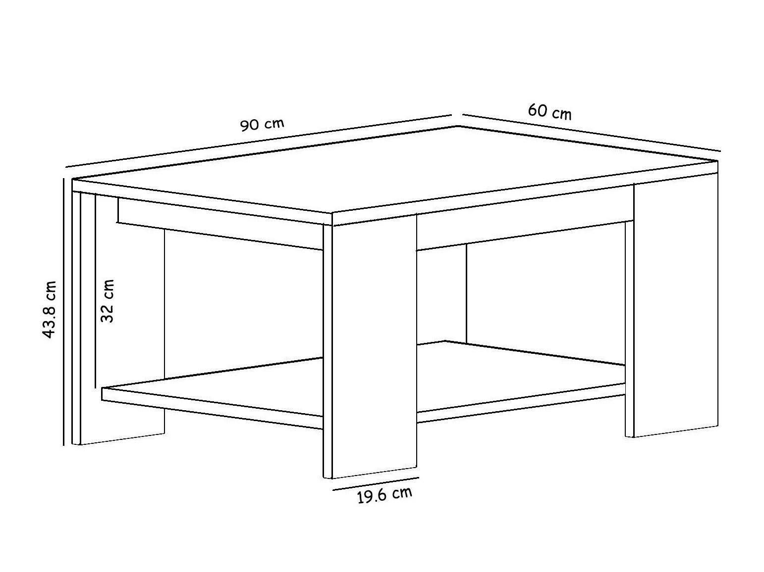 Mesa de centro Kailua 1815 (Blanco + Mármol blanco)