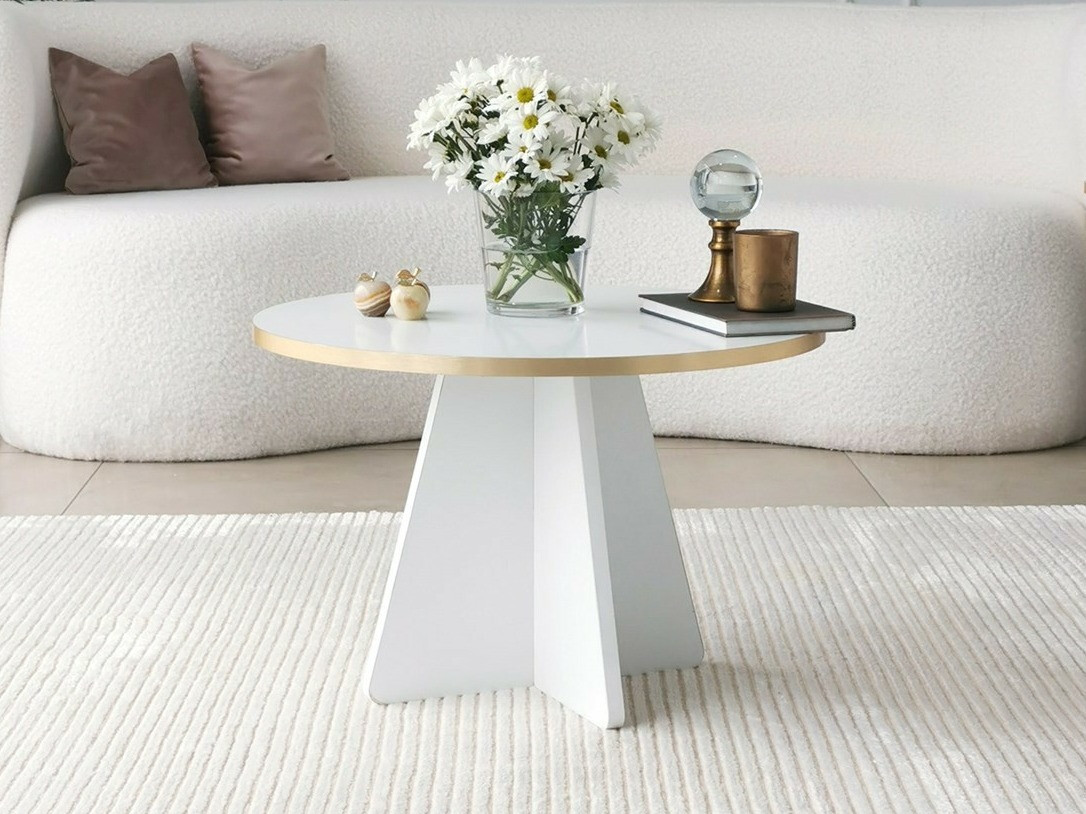 Mesa de centro Kailua 1818 (Blanco + Dorado)