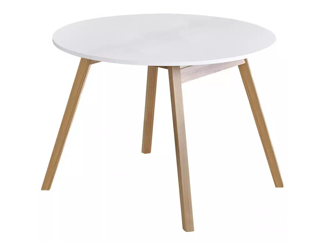 Mesa Houston 981 (Blanco brillante + Roble)