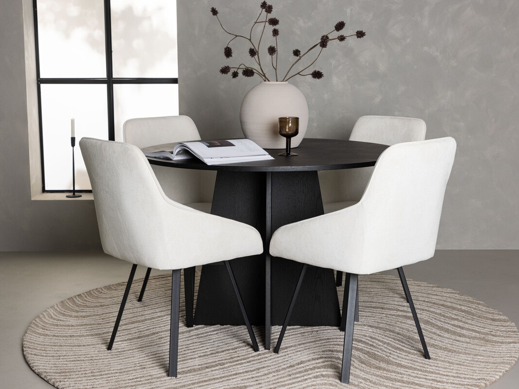 Conjunto de mesas y sillas para comedor Dallas 4325 (Beige + Negro)