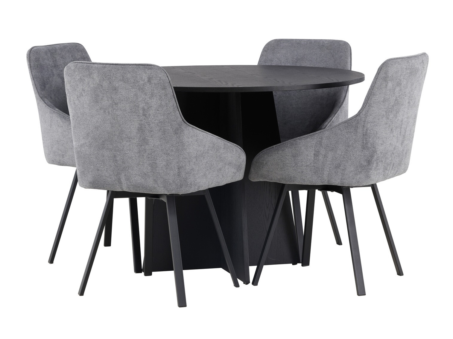 Conjunto de mesas y sillas para comedor Dallas 4325 (Gris oscuro + Negro)