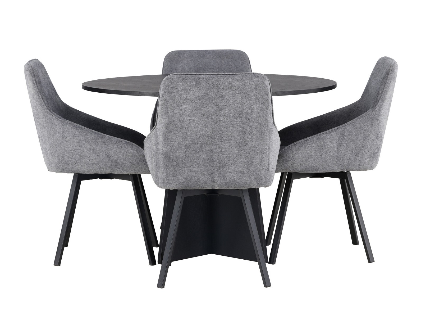 Conjunto de mesas y sillas para comedor Dallas 4325 (Gris oscuro + Negro)