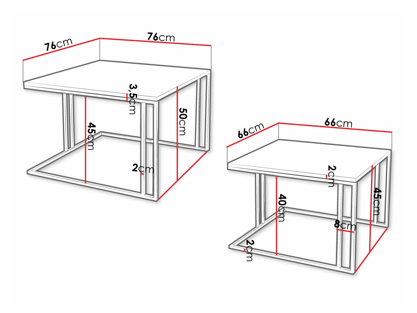 Conjunto mesa de centro Comfivo 178 (Negro + Dorado)