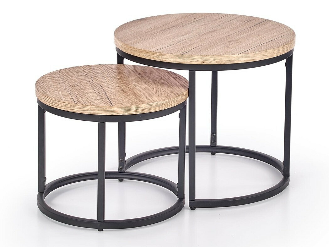 Conjunto mesa de centro Houston 951 (Roble sanremo + Negro)