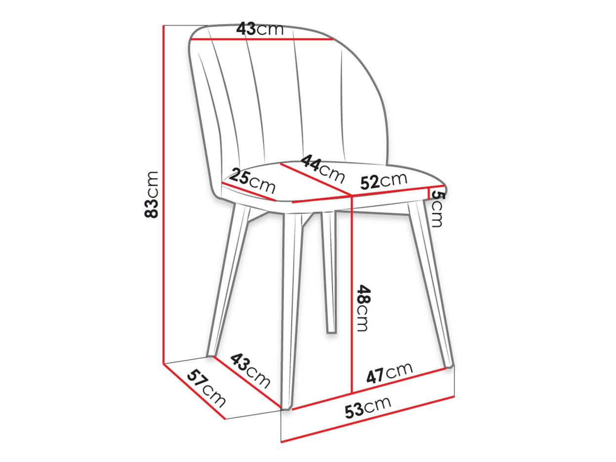 Silla Racine 104 (Negro + Magic Velvet 2219)