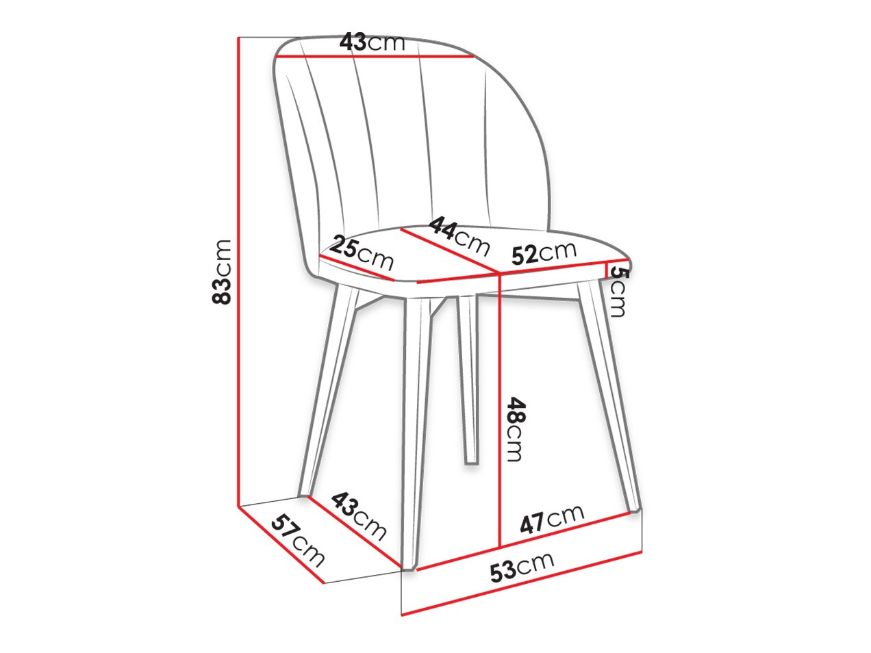 Silla Racine 104 (Negro + Magic Velvet 2225)