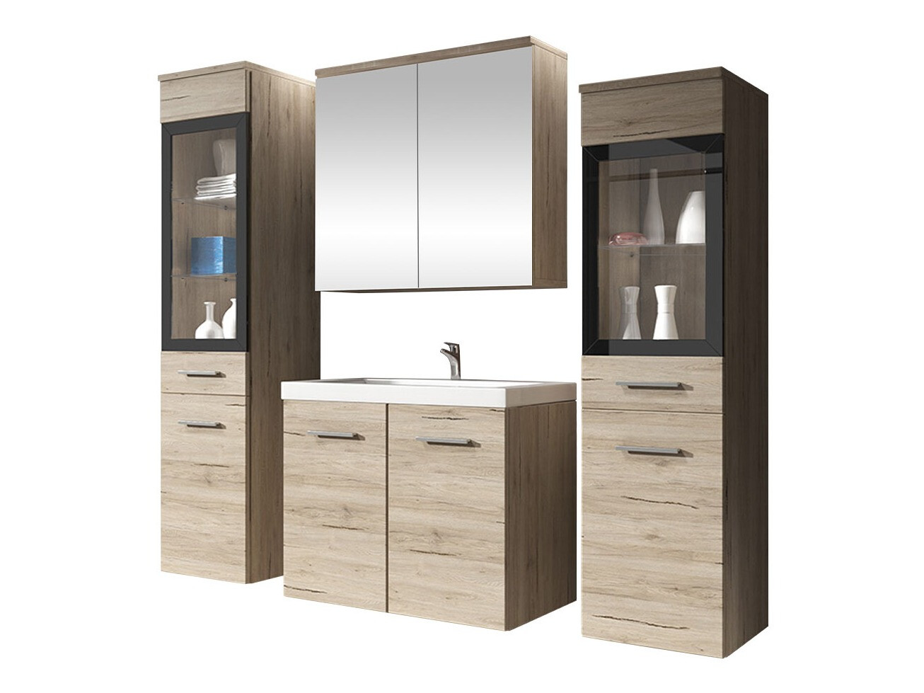 Conjunto de mueble de baño Scientia III (Roble sanremo)