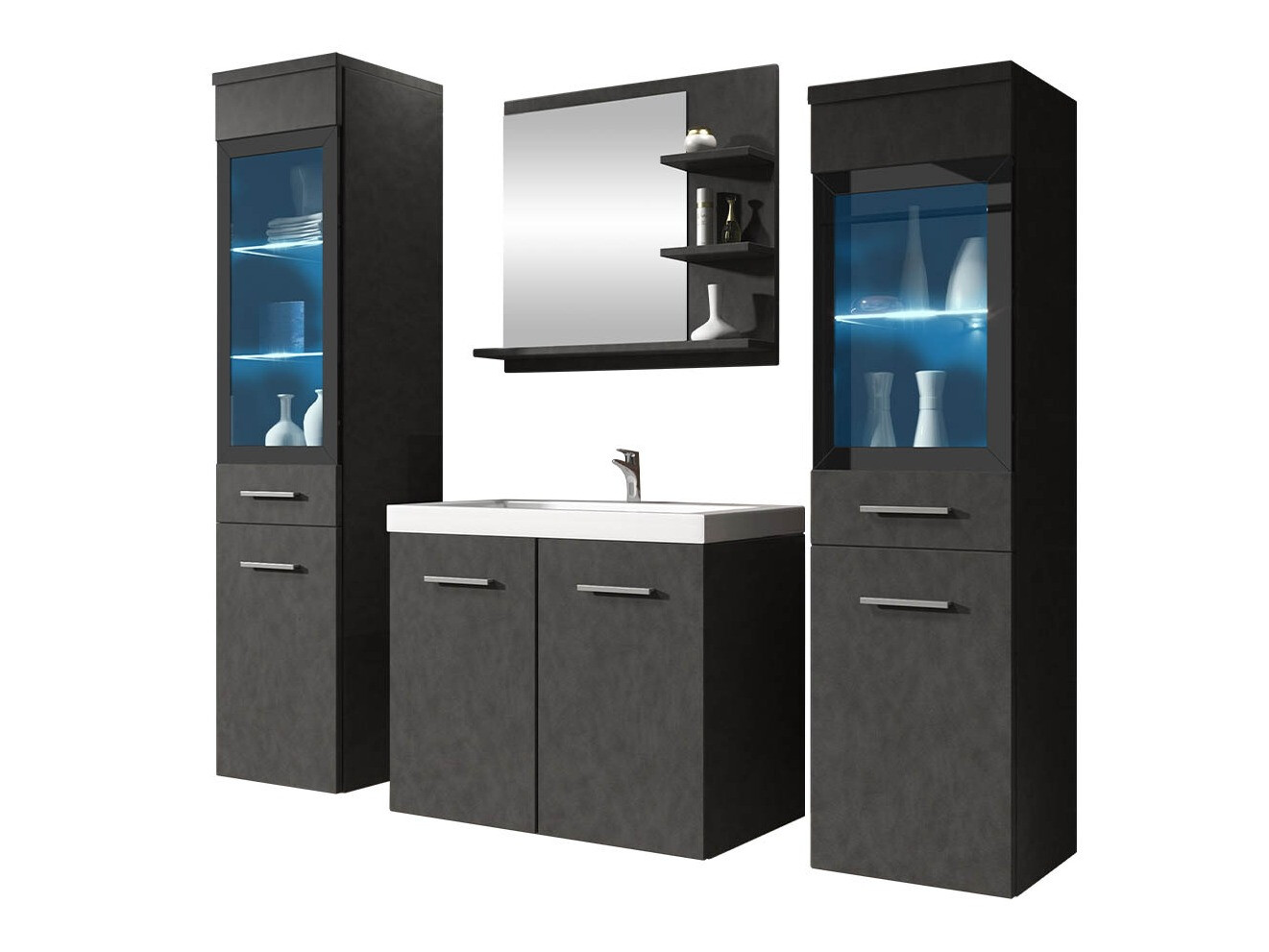 Conjunto de mueble de baño Scientia IV (Madera gris)