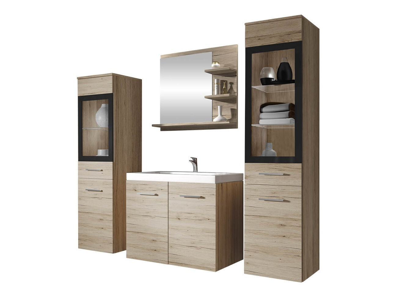 Conjunto de mueble de baño Scientia IV (Roble sanremo)
