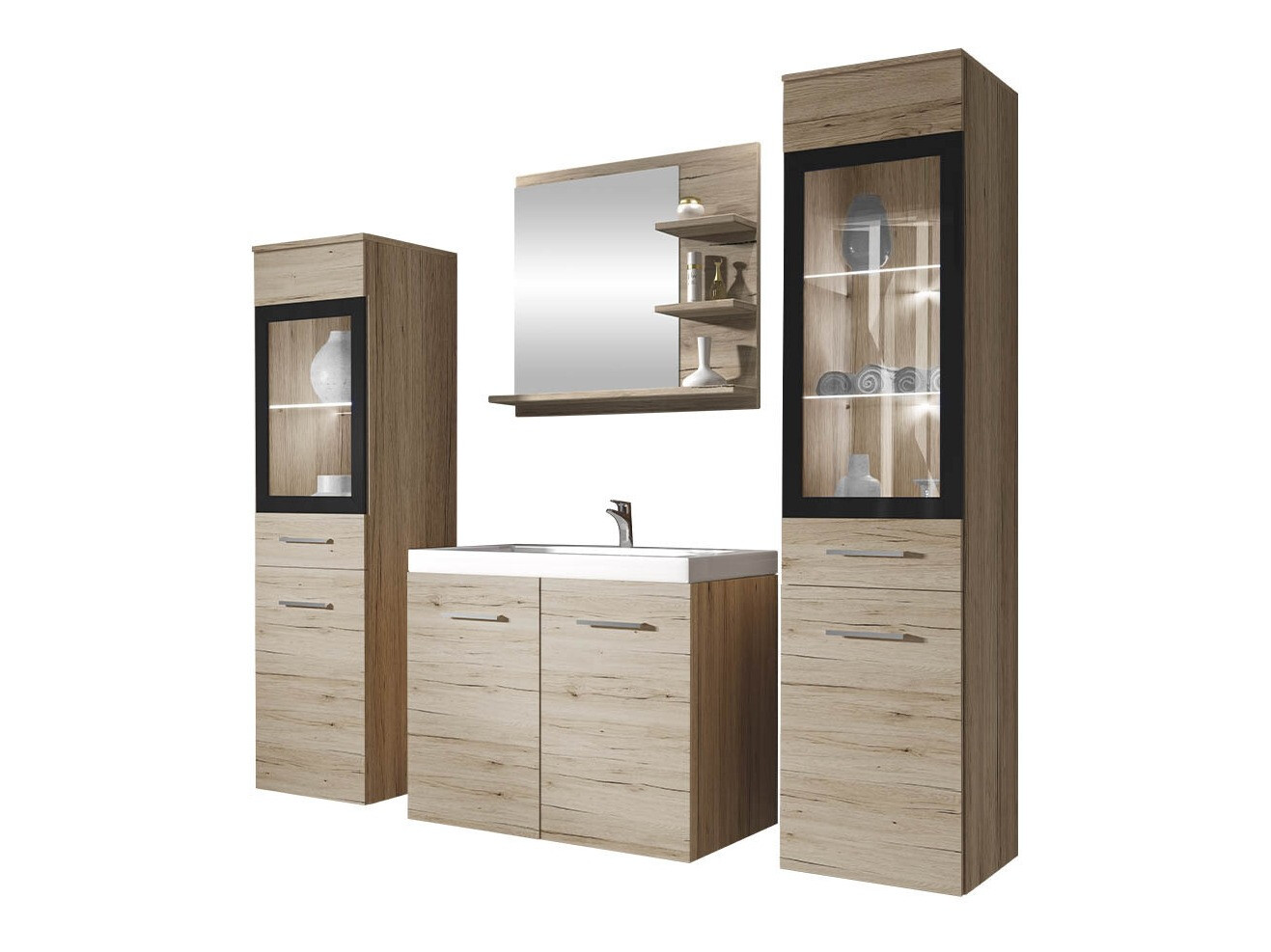 Conjunto de mueble de baño Scientia IV (Roble sanremo)