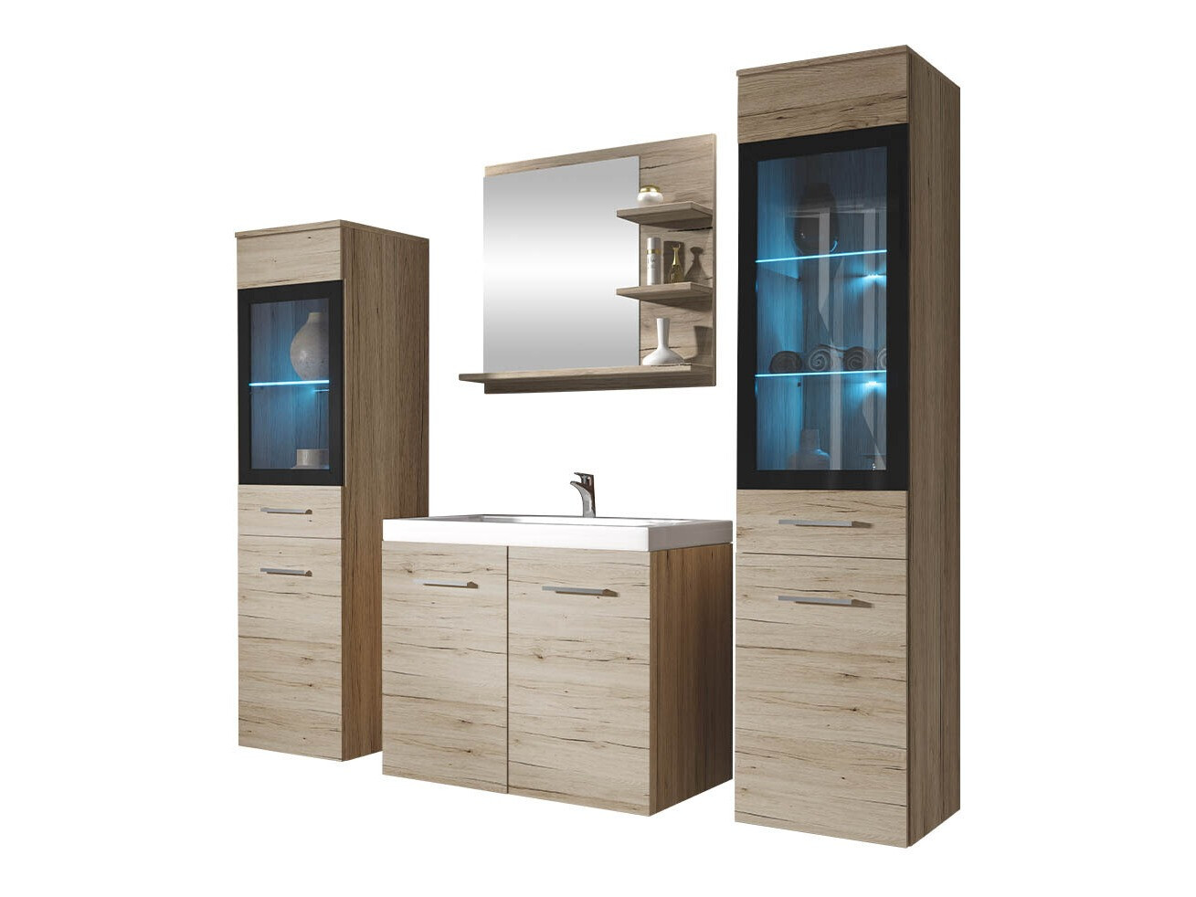 Conjunto de mueble de baño Scientia IV (Roble sanremo)