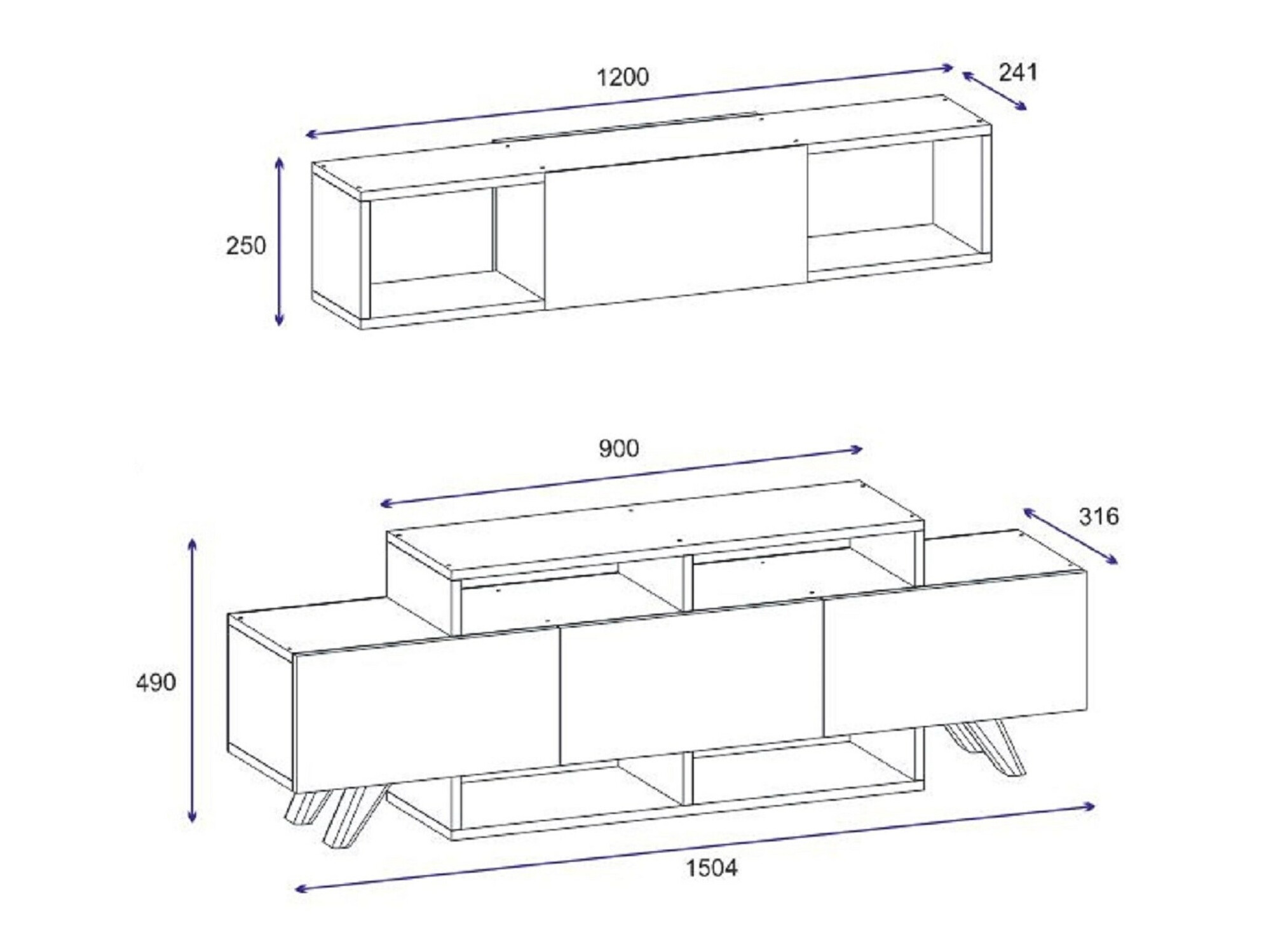 Mueble TV Kailua 1849 (Nogal)
