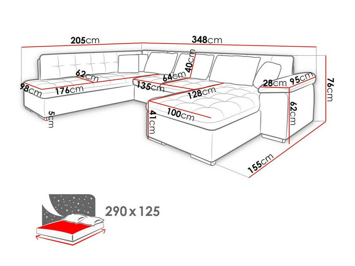 Sofá rinconero Comfivo Gemma VI (Boucle Baloo 2073)