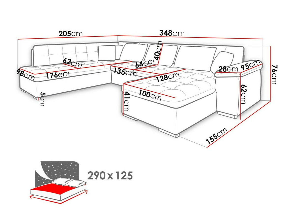 Sofá rinconero Comfivo Gemma VI (Magic Velvet 2225-151 + Venus Velvet 2941)