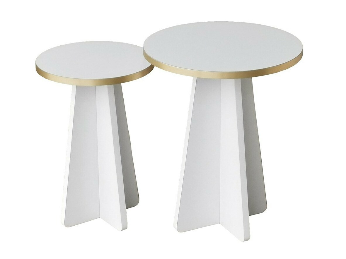 Conjunto de mesas Kailua 1858 (Blanco + Dorado)