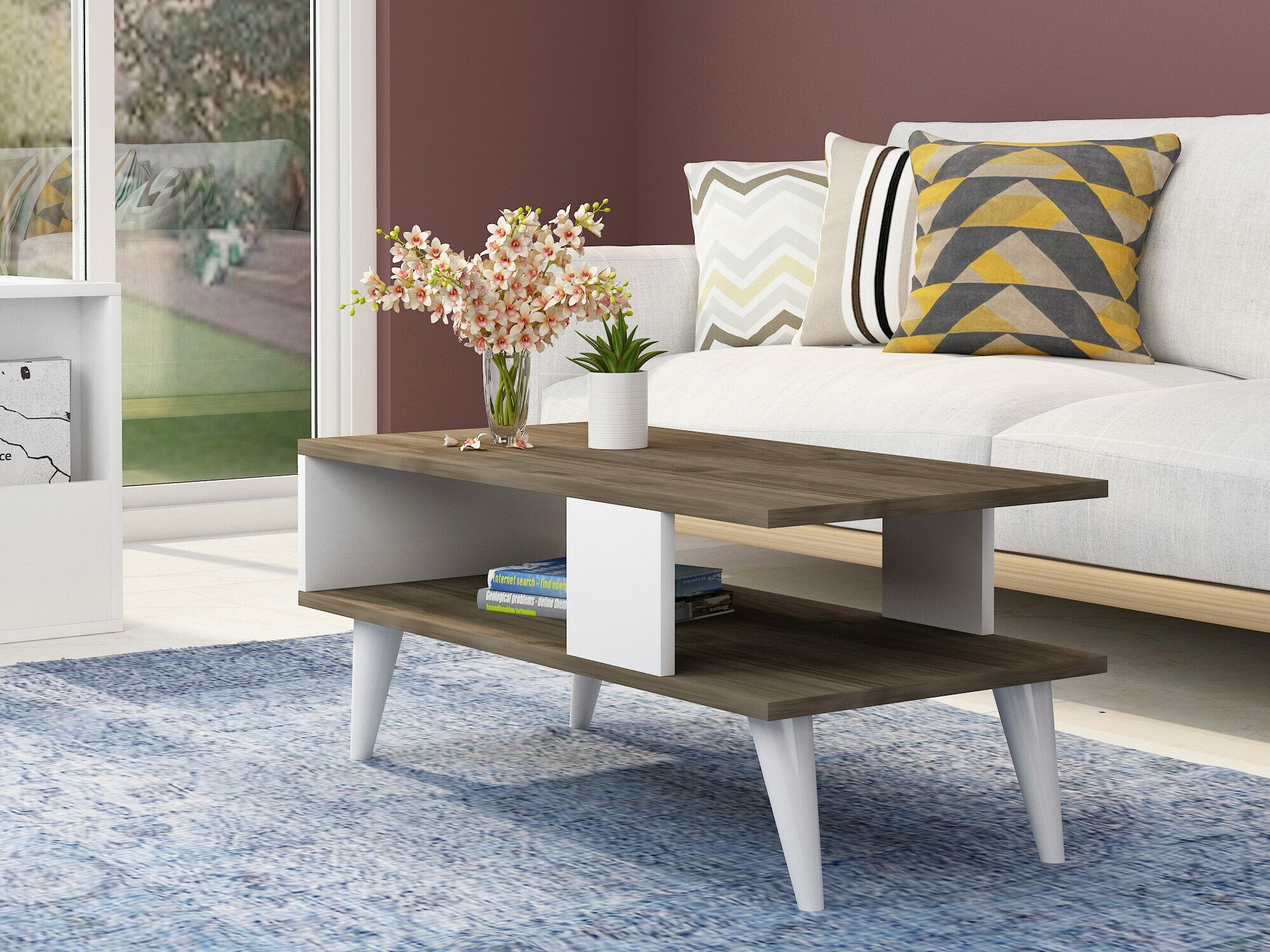 Mesa de centro Kailua 1866 (Blanco + Nogal)