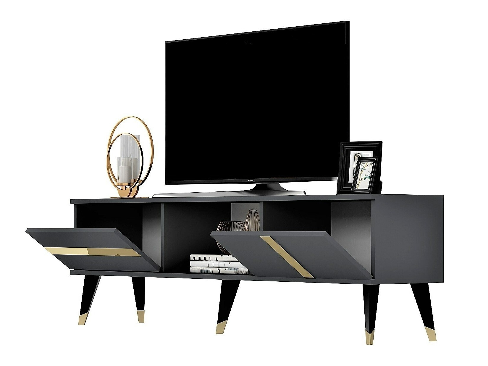 Mueble TV Kailua 1871 (Antracita + Dorado)