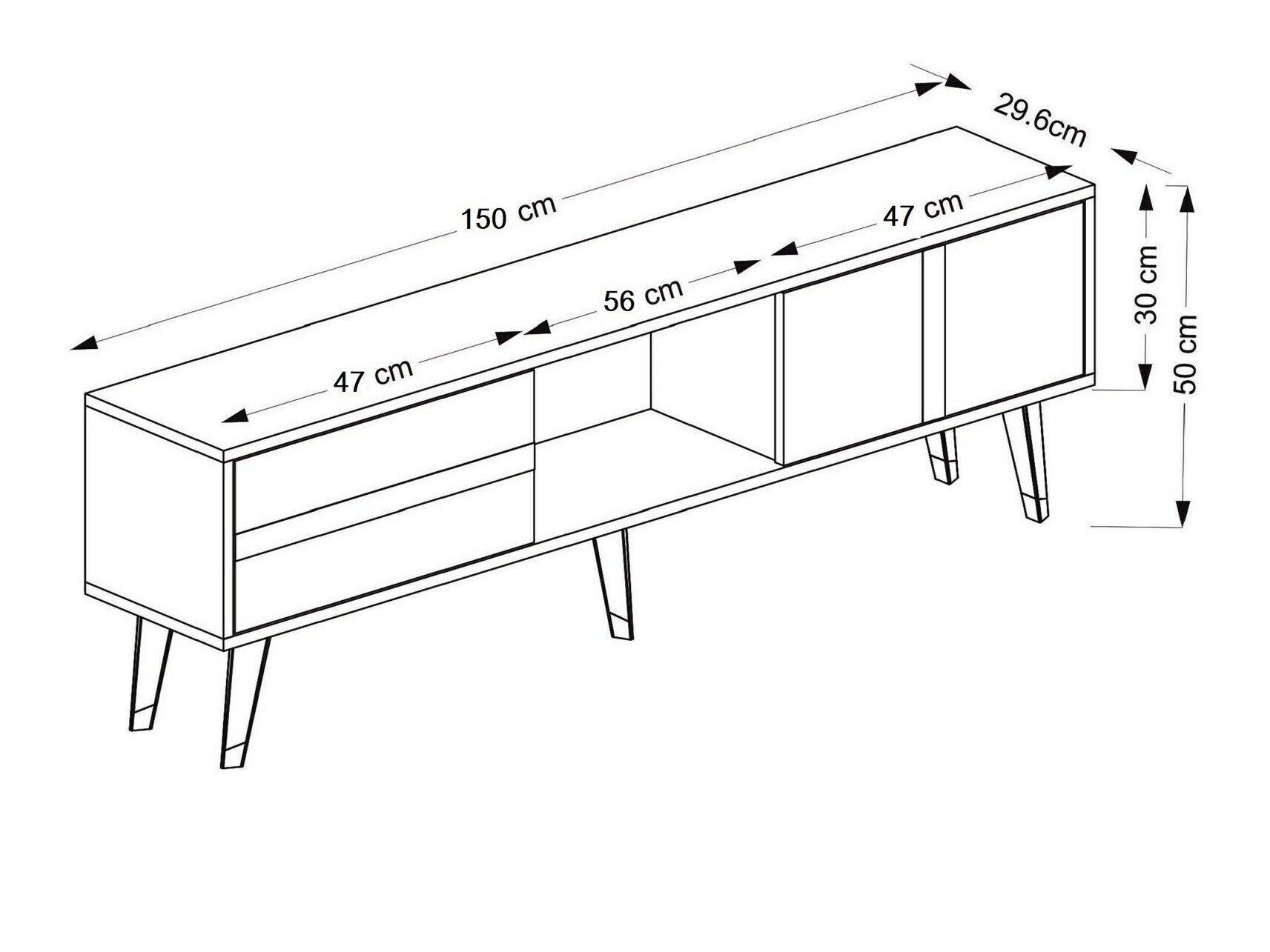 Mueble TV Kailua 1871 (Antracita + Dorado)