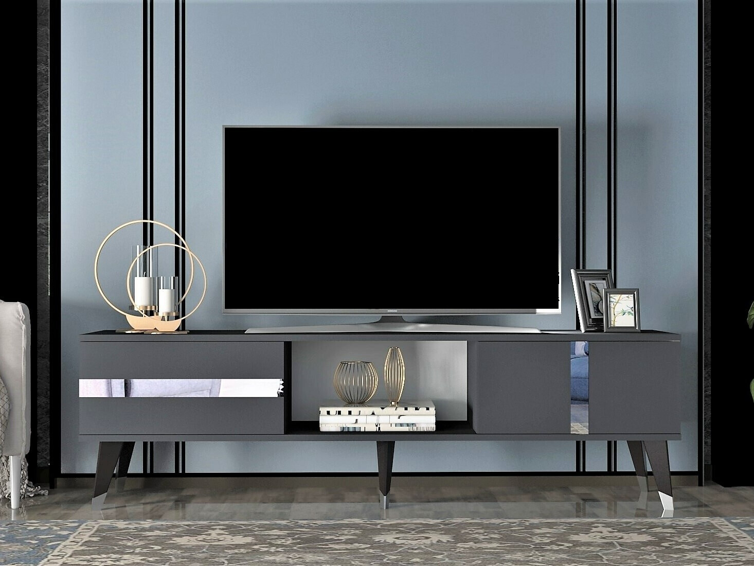 Mueble TV Kailua 1871 (Antracita + Plata)