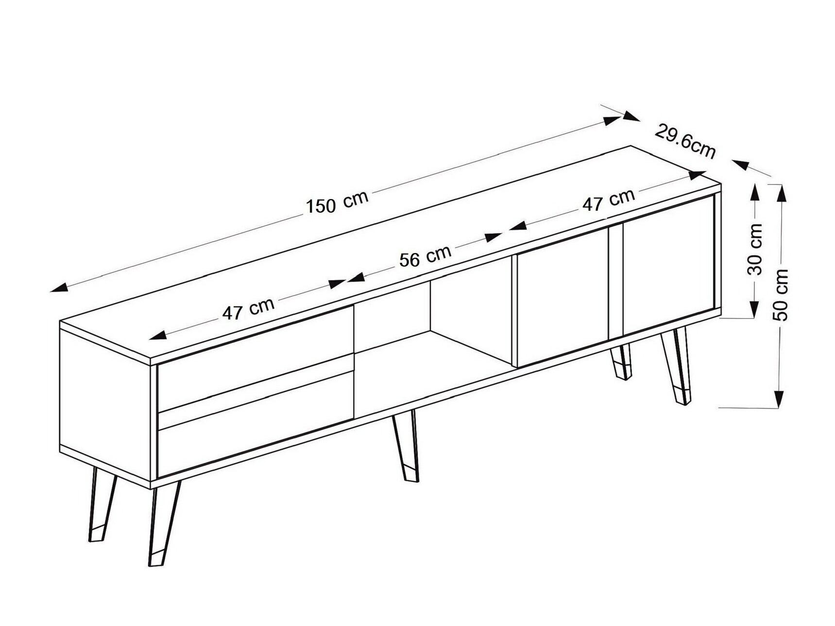 Mueble TV Kailua 1871 (Antracita + Plata)