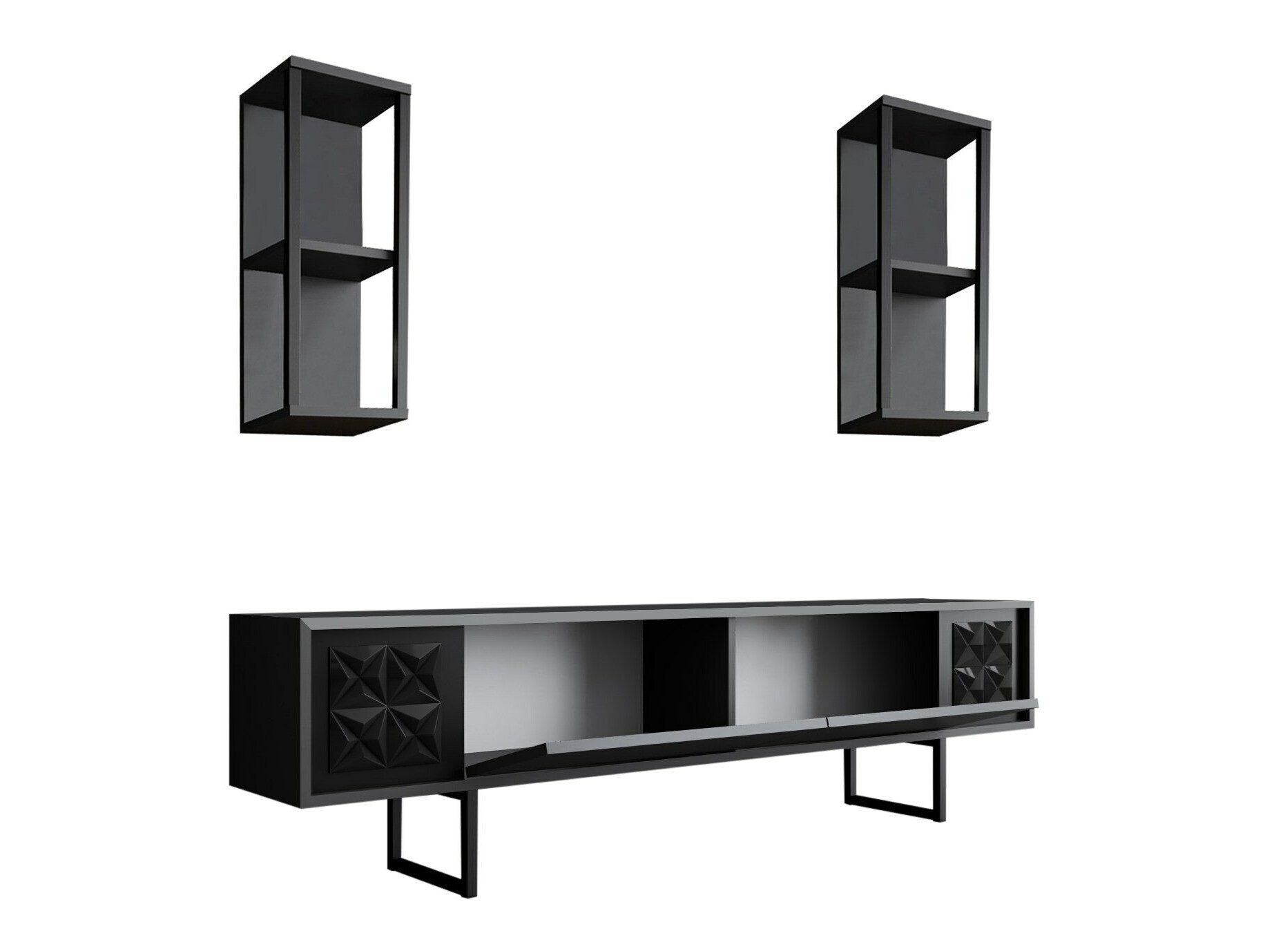 Conjunto de salón Kailua 2397 (Antracita + Negro)