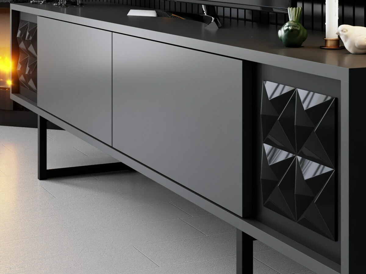 Conjunto de salón Kailua 2397 (Antracita + Negro)