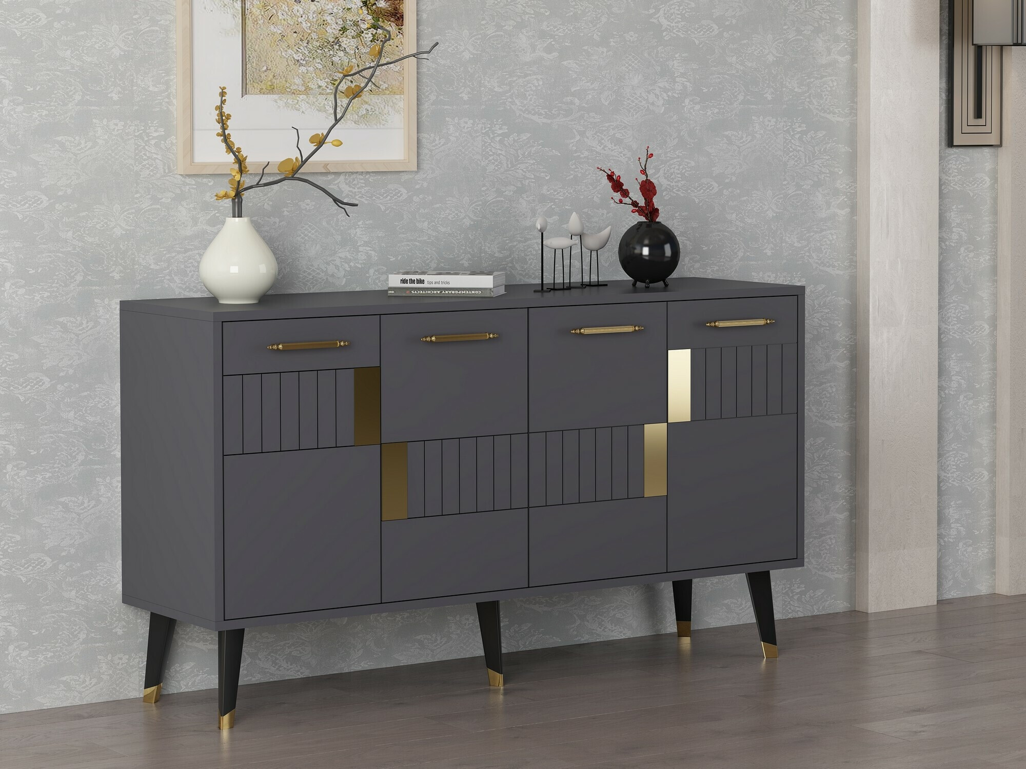 Aparador Kailua 1882 (Antracita + Dorado)