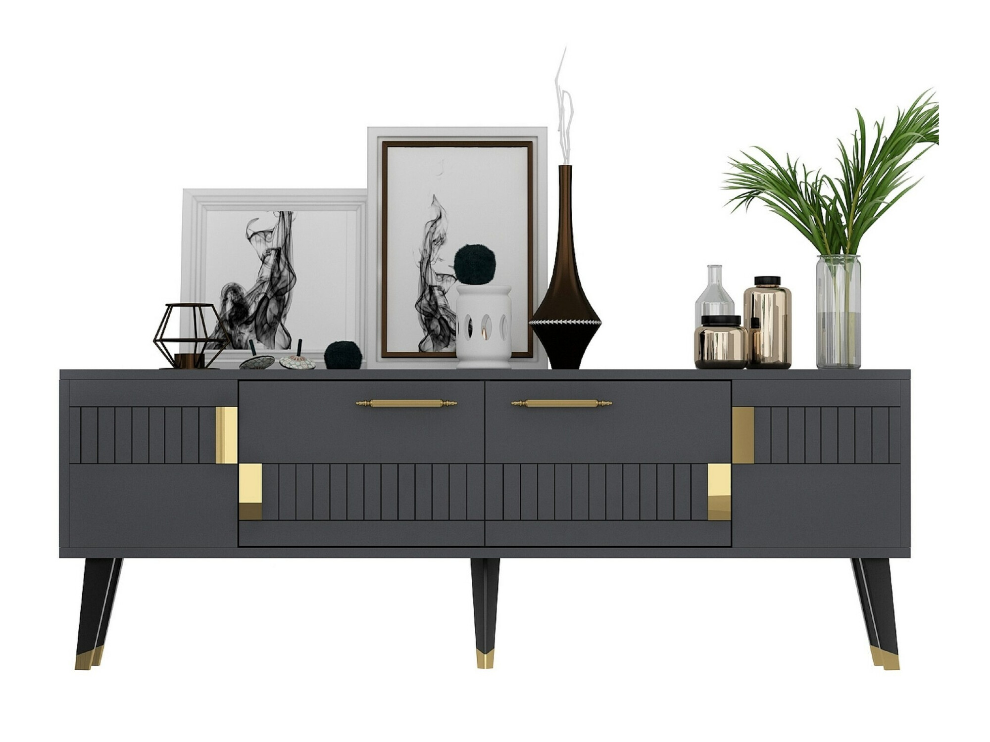 Mueble TV Kailua 1880 (Antracita + Dorado)