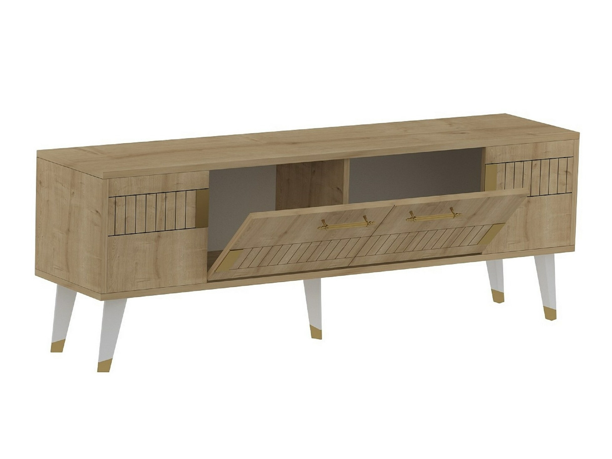 Mueble TV Kailua 1880 (Roble + Dorado)