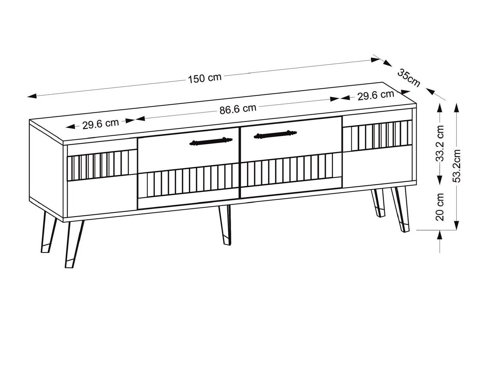 Mueble TV Kailua 1880 (Roble + Dorado)
