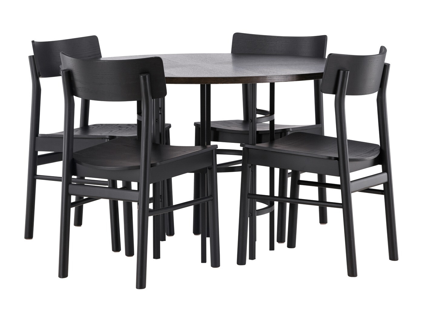 Conjunto de mesas y sillas para comedor Dallas 4336 (Negro + Marrón)