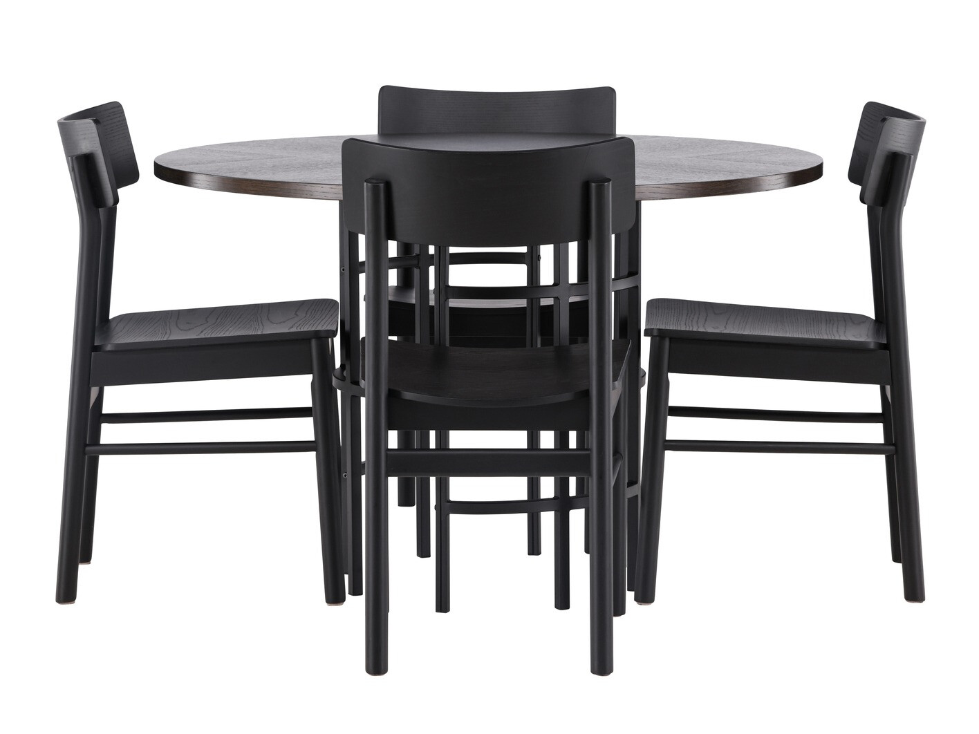 Conjunto de mesas y sillas para comedor Dallas 4336 (Negro + Marrón)