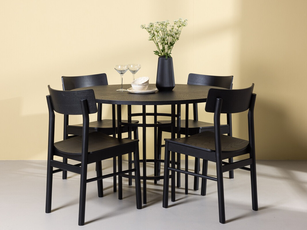 Conjunto de mesas y sillas para comedor Dallas 4336 (Negro)